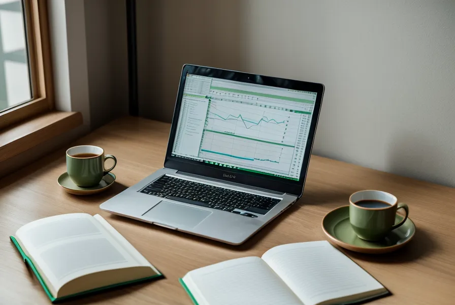 Primer plano de manos tomando notas estructuradas junto a un gráfico de datos
